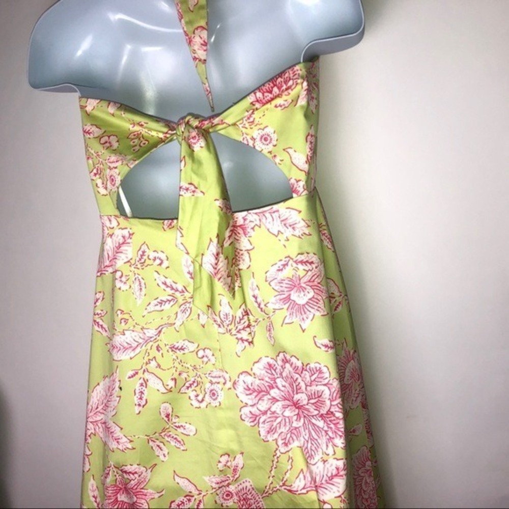 Madison Leigh Yellow Pink Floral Cottagecore Halter Sundress 6 Resortwear Vaca‎ - Picture 9 of 12